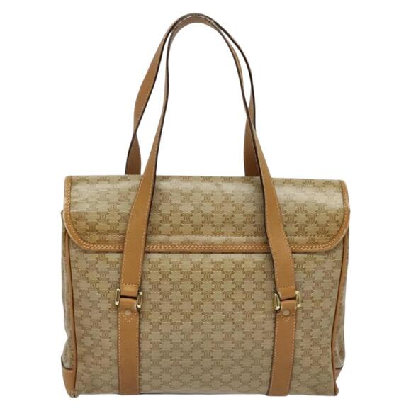 CELINE Macadam Canvas Hand Bag Pvc Beige Gold - Picture 3 of 13